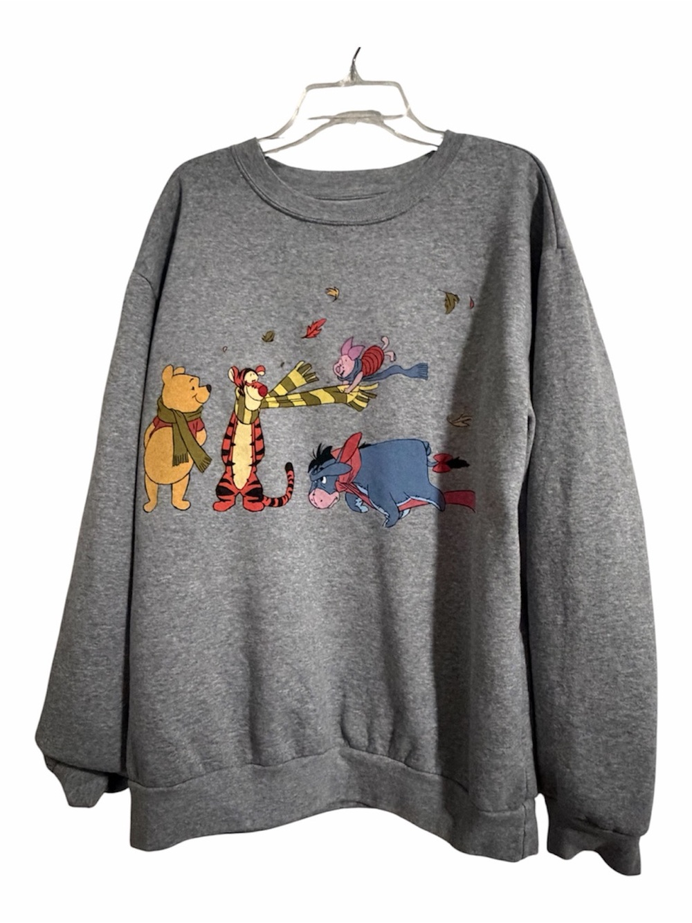 Disney Gray Winnie the Pooh & Friends Fall Crewneck Sweatshirt - L
